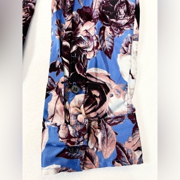 CATHERINE MALANDRINO Women’s Long Sleeve Button Down Floral Blouse Feminine XL - Picture 4 of 13